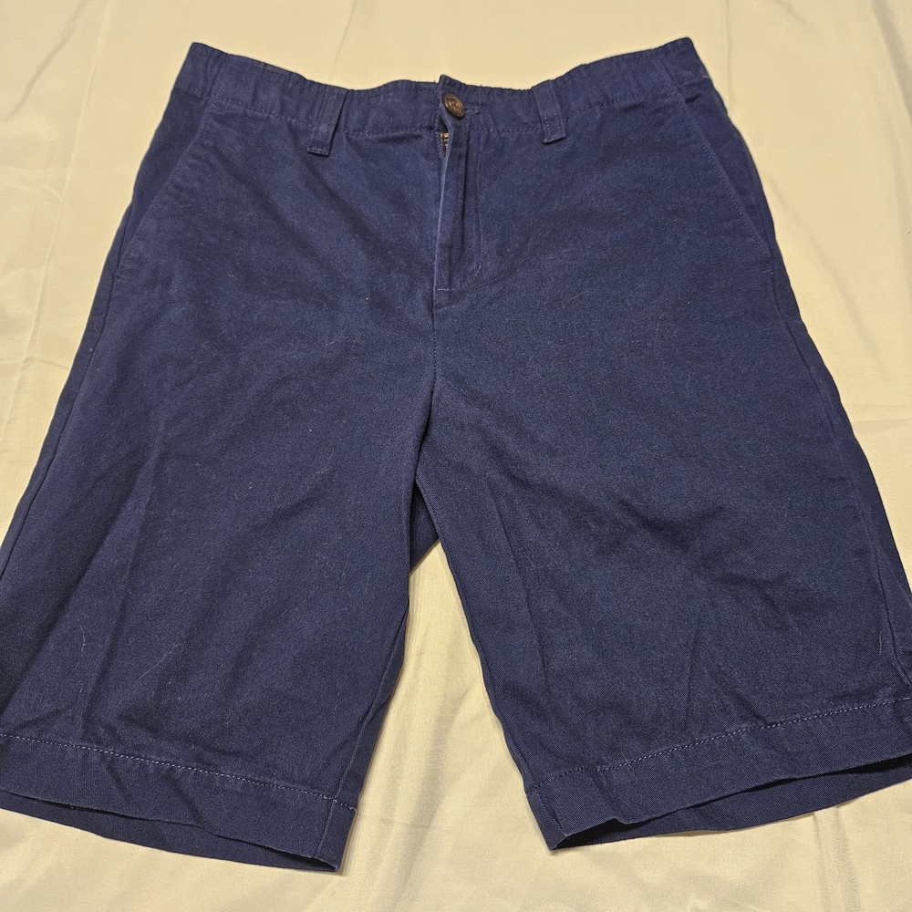 Lands' End Men's Navy Flat Front Shorts